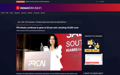 https://prcai.org/cms/PR industry continues to grow at 20 per cent, reaching ₹2,500 crore