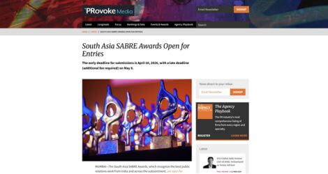  South Asia SABRE Awards Open for Entries 