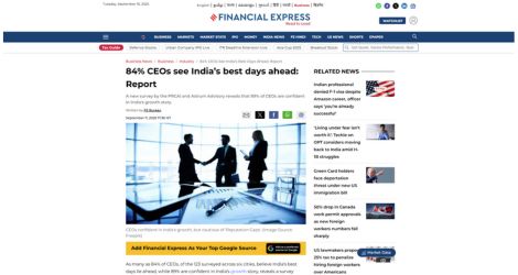 84% of CEOs say India’s best days lie ahead, survey finds