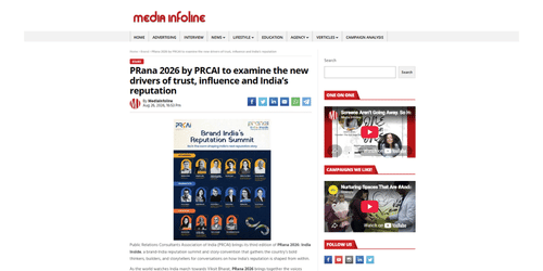 PRana 2026 by PRCAI to examine the new drivers of trust, influence and India’s reputation