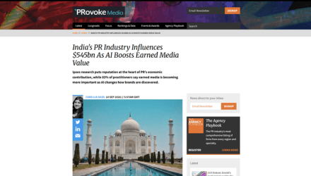 India's PR Industry Influences $545bn As AI Boosts Earned Media Value