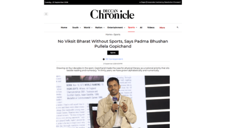 No Viksit Bharat Without Sports, Says Padma Bhushan Pullela Gopichand