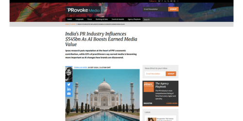 India's PR Industry Influences $545bn As AI Boosts Earned Media Value