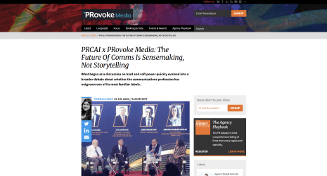 PRCAI x PRovoke Media: The Future Of Comms Is Sensemaking, Not Storytelling